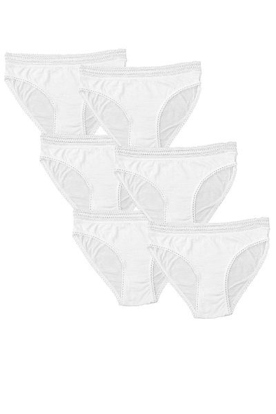 FSM1453 Γυναικεία Modal Normal Waist Bikini Ruched Slip Lycra εσώρουχα 6 τεμαχίων -3032