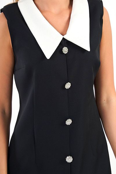 SevdeUgur Γυναικείο Μίνι Φόρεμα Black Stone Buttoned - Συλλογή