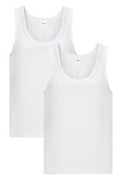 FSM1453 Men's Cotton Single Jersey Combed Classic White Undershirt 2-pack