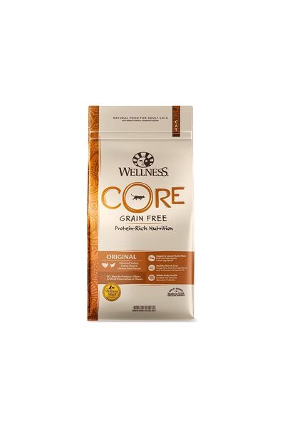 wellness طعام القطط الجاف الأصلي من CORE بنكهة الديك الرومي والدجاج، 1.75 كجم