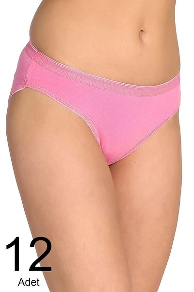 Tutku Chiloți de bikini roz de damă, pachet de 12 ELF568T0635CCM12