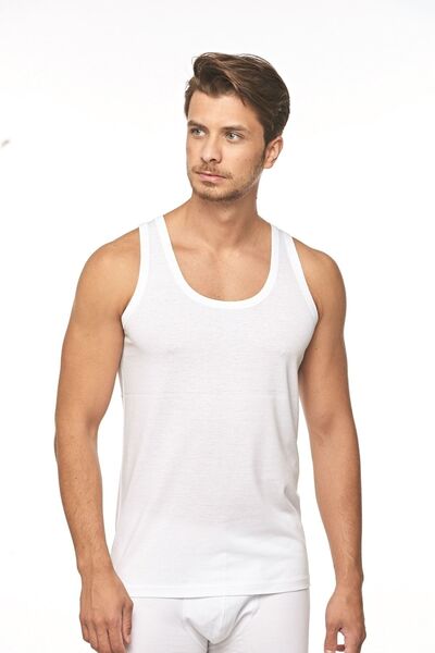 FSM1453 Чоловіча бамбукова бавовняна класична біла майка, 2 шт. -430