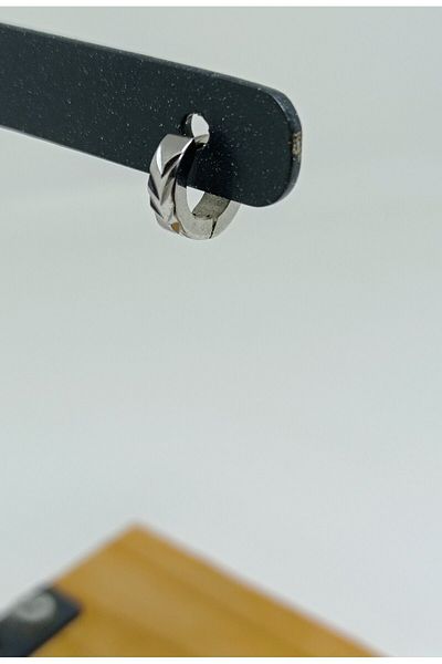 mama india alaçatı Unisex Women Men 316L Steel Square Circle Model Diameter 10 mm 1 Piece Hoop Earrings No:29