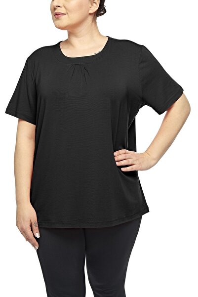 FSM1453 Жіночий модальний віскозний короткорукавний топ плюс розмір з еластан...