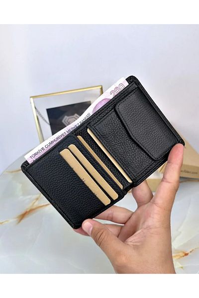 Fil Deri Genuine Leather - Wallet with Multiple Compartments and Coin Compartments