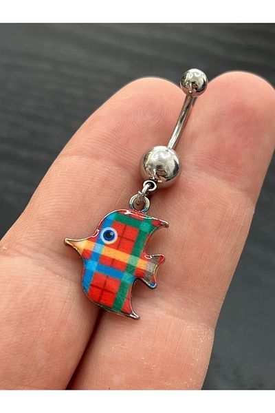 Karınca Piercing Colorful Fish Dangle Belly Piercing