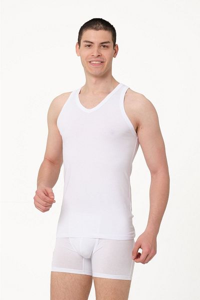 FSM1453 Men's Cotton V-neck Lycra Undershirt -1008