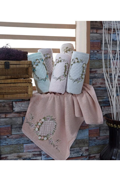 Genel Markalar Fiesta Havlu 3D Nakışlı Renkli Liza El İşi Bambu 30X50 (6 Adet)