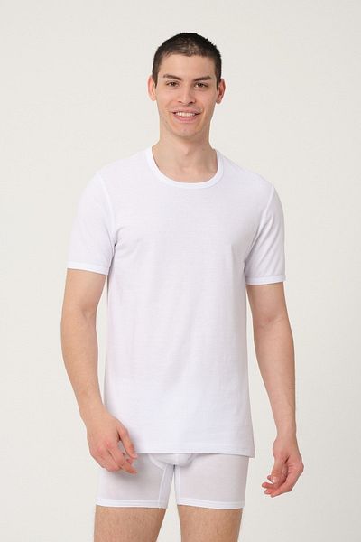 FSM1453 Men's Super Thin Cotton Single Jersey Short Sleeve Undershirt 6 Pcs - 386