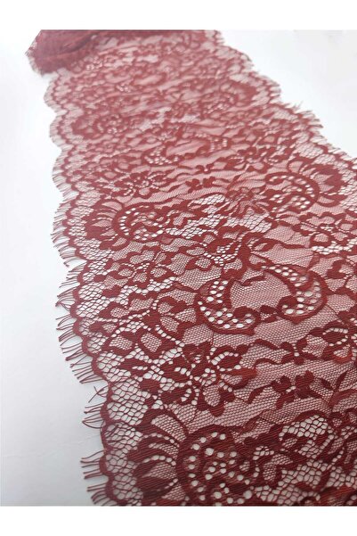 FASHİON DANTEL Sakallı Dantel EN 22 cm Boy 3 Metre Kırmızı