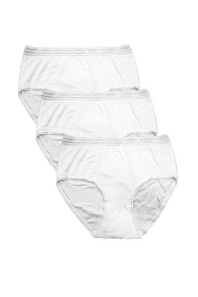 FSM1453 Γυναικείο Modal Λεπτό Ύφασμα Ψηλόμεσο Bato Slip Lycra Lace εσώρουχο 3 τεμαχίων