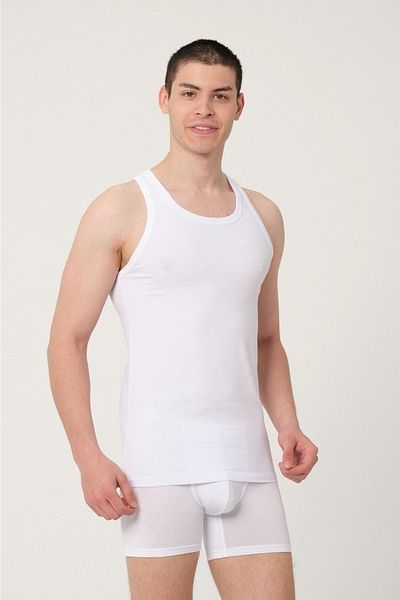 FSM1453 Ανδρικό βαμβακερό λαιμόκοψη Sportsman Lycra Singlet 2 τεμαχίων -1003