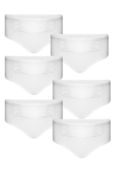 FSM1453 Κοριτσίστικο βαμβακερό ριμπ σλιπ δαντέλα εσώρουχο 6 τεμαχίων -309