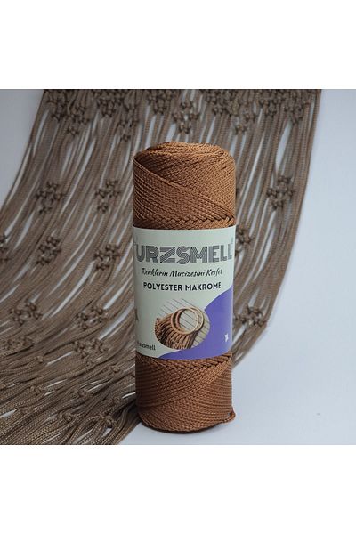 urzsmell Chocolate Pattern Polyester Macrame - 100Gr, 140Mt, No. 3 Supla, Bag and Accessory Thread