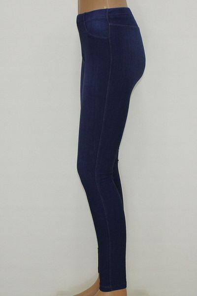 FSM1453 Leggings de damă din bumbac, albastru, elastic -4571