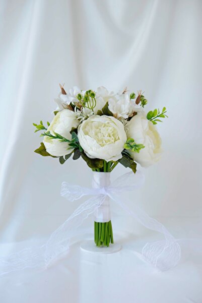 Uğur Gelin Buketi Şakayık Papatya Aşkı Gelin Buketi