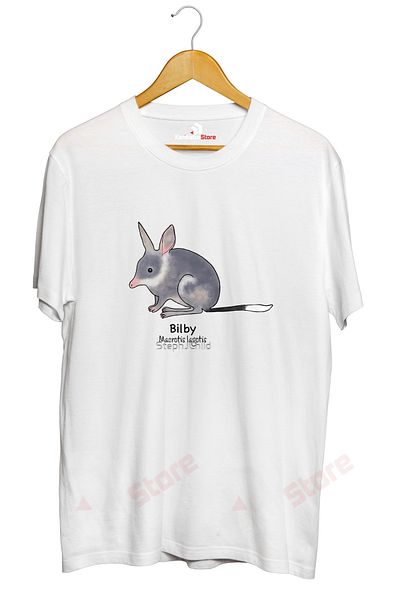 karikatürstore Australia's Endangered Animals - Bilby Printed T-shirt