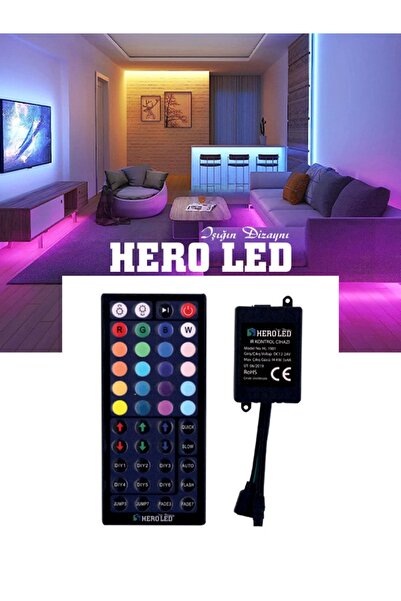 Hero Led Hl-1901 12 Amper 44 Tuşlu Rgb Şerit Led Kumanda Kontrol Cihazı