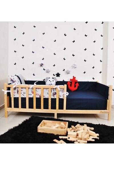 MiniWood Montessori Yatak Çocuk Karyola Doğal Çam Karyola Nil