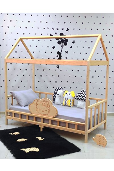 MiniWood Markaawm Kitty Montessori Yatak Çocuk Karyola Doğal Ahşap Yatak
