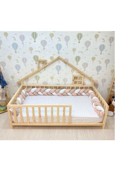 MiniWood Ahşap Karyola Bebek Montessori Karyola Çocuk Yatak Doğal Çam