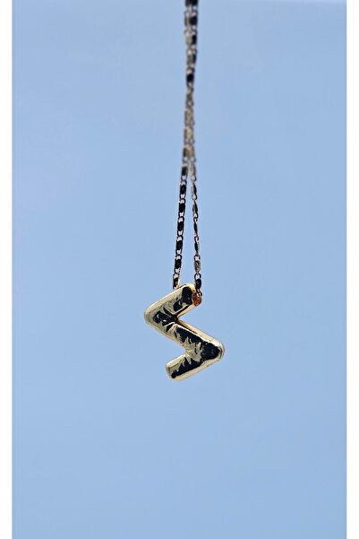 CAM KOLYE BALON Z HARF GOLD VE Gümüş  RENKI KADIN AKSESUARI HEDYLIEK Mücevher