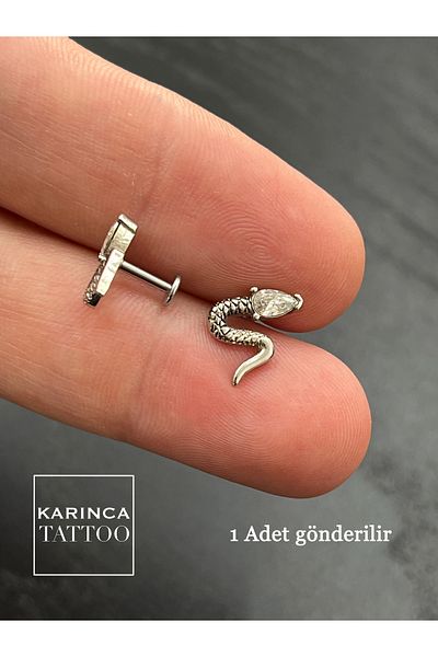 Karınca Piercing Jewelled Snake Piercing Ear Forward Helix Flat Conch Tragus Piercing