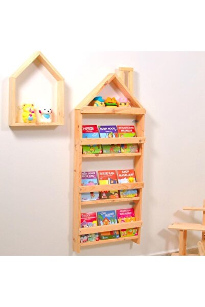 MiniWood Çocuk Odası Eğitici Montessori Mobilya Kitaplık Raf Duvar Rafı