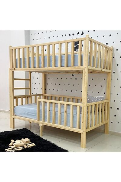 MiniWood Markaawm Montessori Ahşap Ranza Yatak