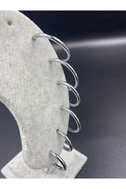 Alitaha Bijuteri 3 Boy Gümüş Renk Halka Küpe Seti