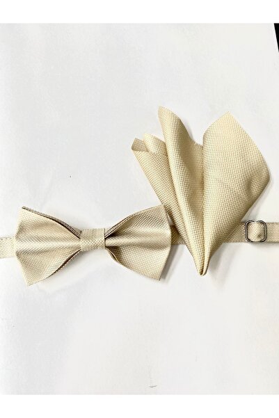 CRWAT ® Papyon-açık Bej / Dokuma Desenli Papyon