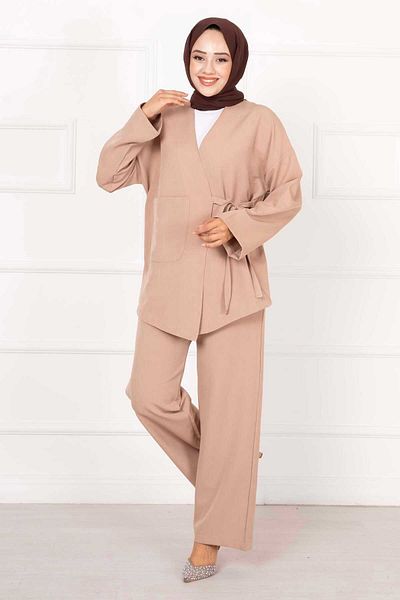 EBRUTESETTÜR Double Suit Set with Side Tie and Pocket Detail