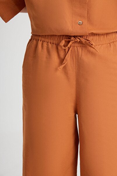 WRANGLER Loose Fit Rahat Kesim Normal Bel Geniş Paça Kahverengi Pantolon