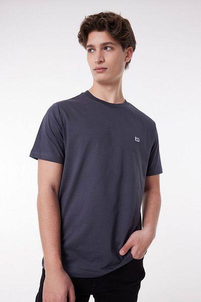 Lee Regular Fit Regular Cut Crew Neck 100% Cotton Light Black Men's T-shirt