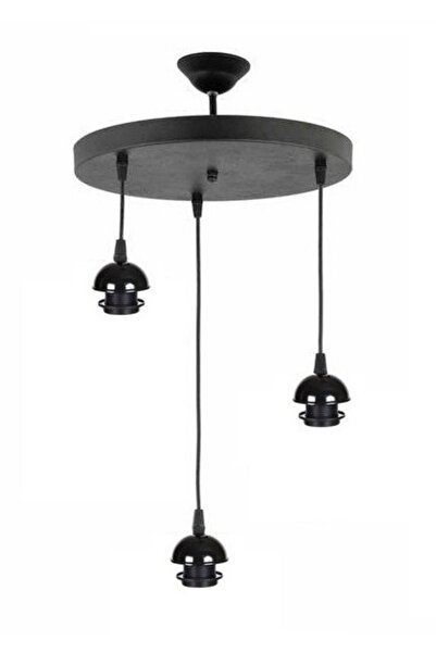 gökdağ group g g 3'lü Siyah Tepsi Topsuz Avize Sarkıt