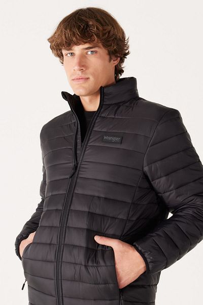 WRANGLER Regular Fit Regular Cut Quilted Black Puffer Jacket