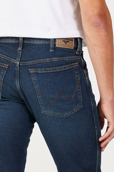 WRANGLER Modré elastické džínové džíny Texas Slim Fit - normální pas