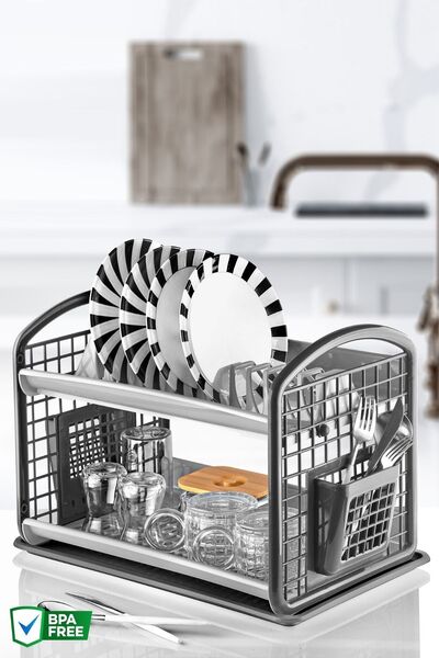 Nandy Home Çift Katlı Tabaklık & Bulaşık Kurutmalık