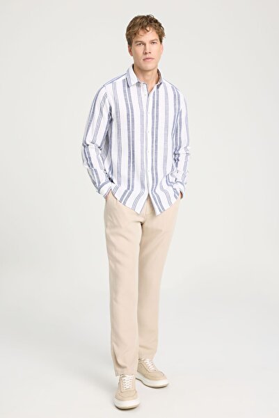 WRANGLER Relaxed Fit Geniş Kesim %100 Pamuk Lacivert Gömlek