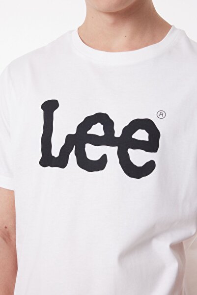 Lee T-shirt Regular Fit Normal Kesim Bisiklet Yaka %100 Pamuk Beyaz Erkek