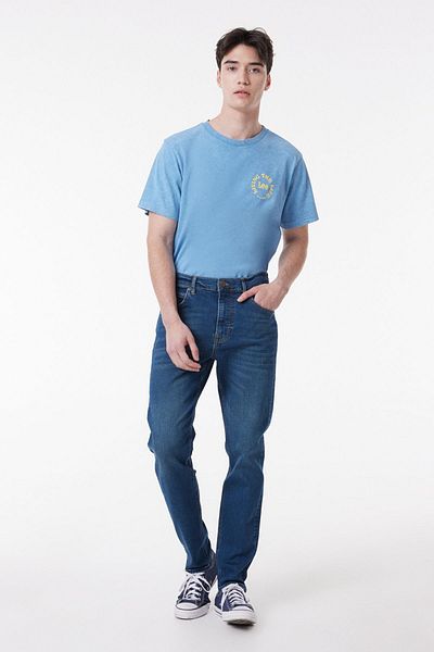 Lee High Waist Stretch Blue Jeans - Austin Straight Fit Jeans