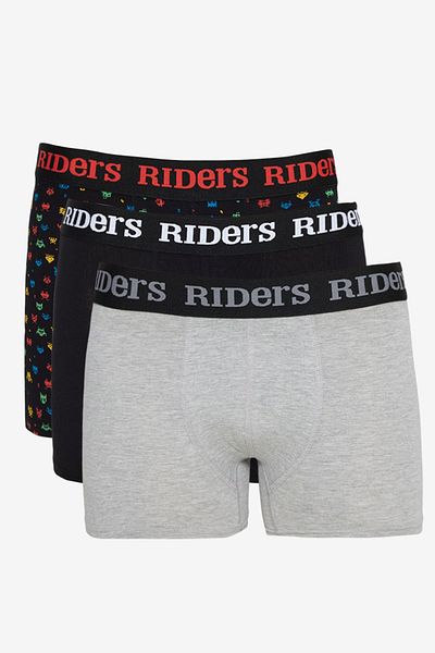 Riders by Lee Flexible Cotton Grau Melange Schwarz Navy 3-teiliges BoxerPack -RegularFit