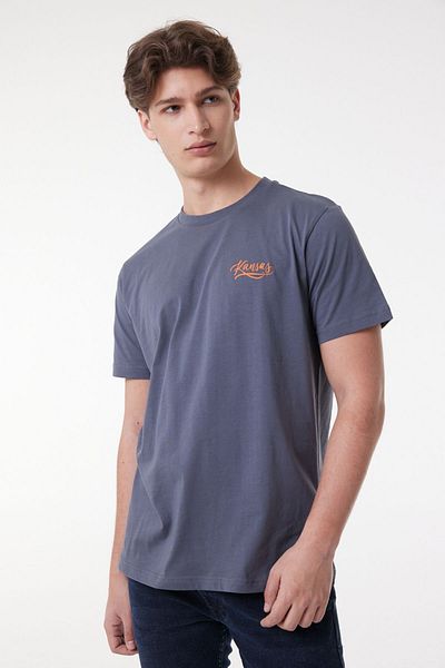 Riders by Lee Anthrazitfarbenes T-Shirt mit Rundhalsausschnitt und normaler Passform