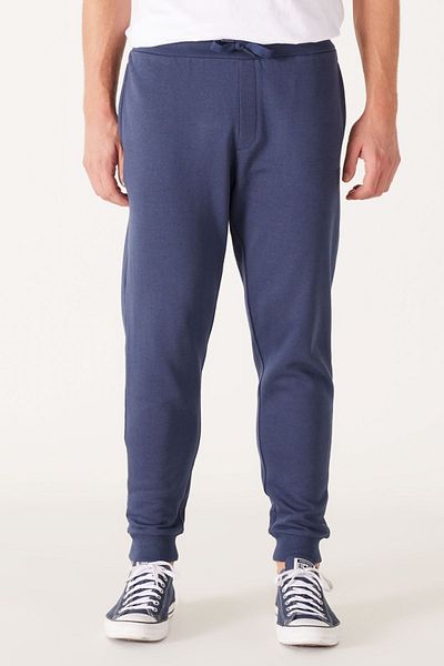 WRANGLER Regular Fit Regular Cut Navy Blue Jogger Sweatpants with Fleece Inside
