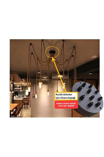 homeartparis Ceiling Cover Resonance for 8 Multiple Rope and Flat Cable Chandeliers