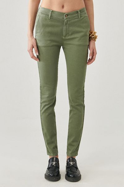 Lee Scarlett Skinny Fit Slim-Fit Khaki-Stretchhose mit hoher Taille