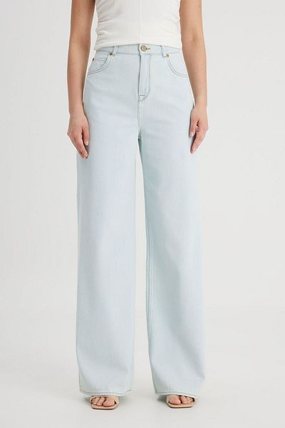 Lee Jeans mit hoher Taille und weitem Bein – 100 % Baumwolle, lockere Passform