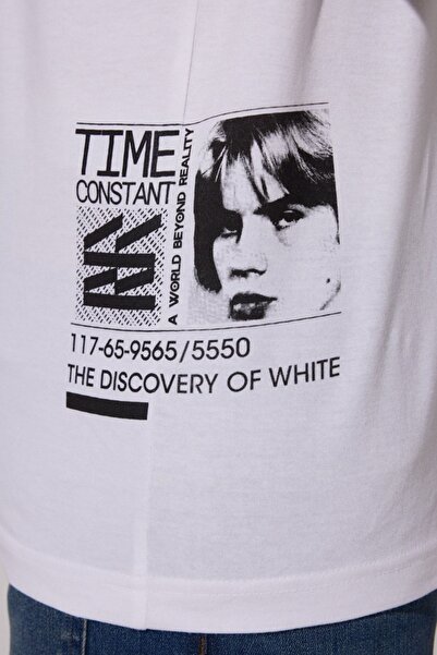 Riders by Lee White Crew Neck 100% CottonLooseFit T-shirt