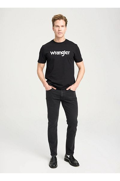 WRANGLER جينز أسود Greensboro - خصر منخفض، ساق مستقيمة، بنطال دينم بقصة عادية