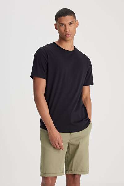 Lee Regular Fit Regular Cut Crew Neck 100% Cotton Black T-Shirt